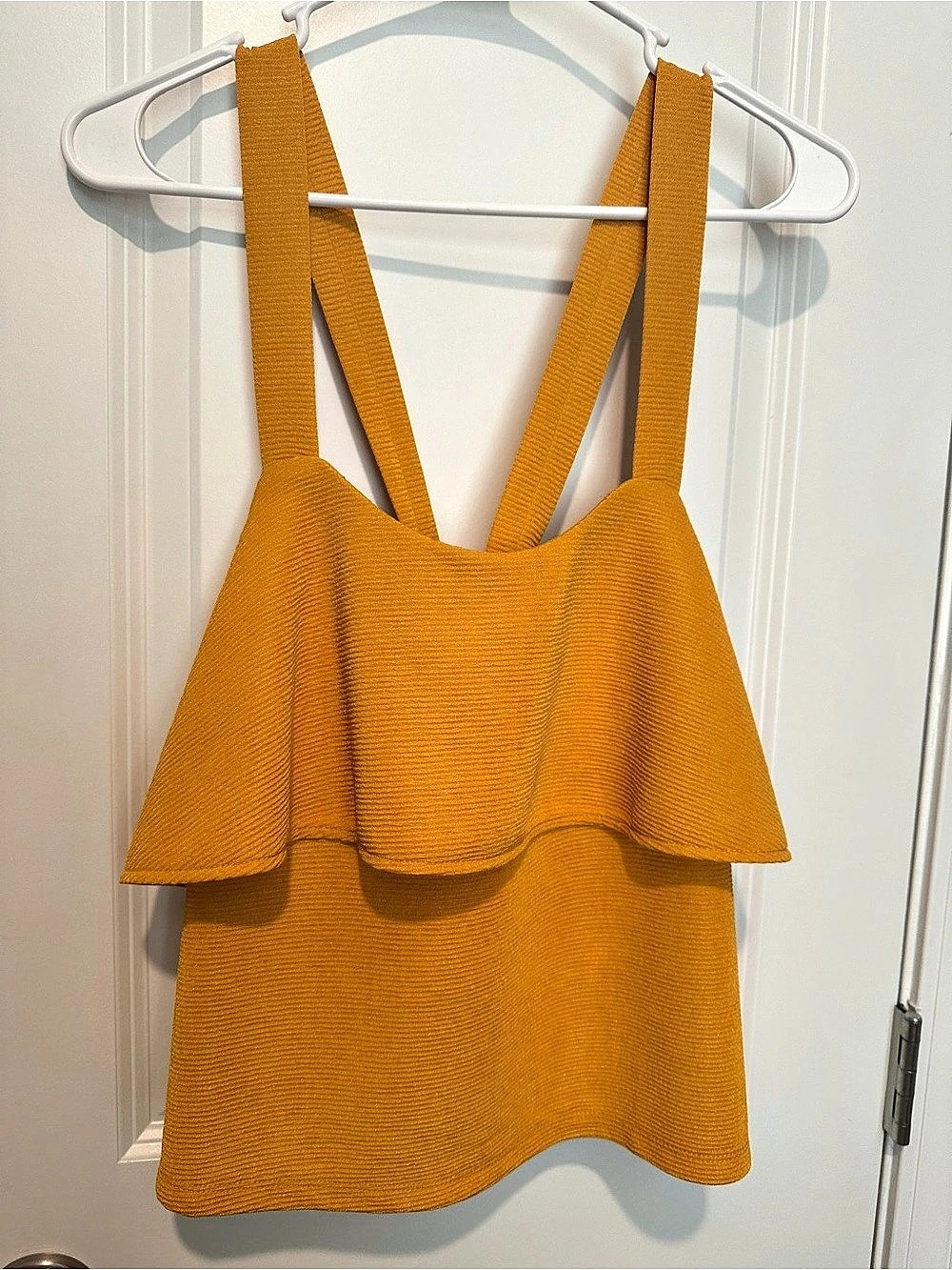 Madewell Textured Layered Tank Top in Yellow Size Medium